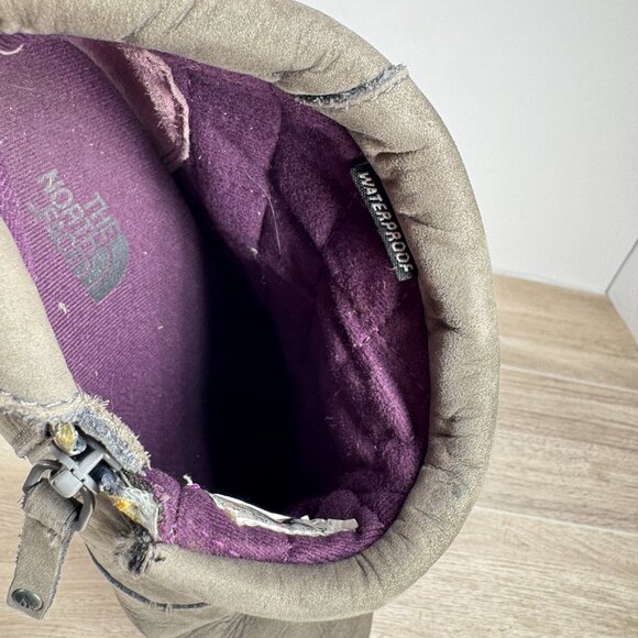 The North Face Women’s Leather Wedge Ankle Boots Gray Waterproof IcePick 7.5 - Picture 11 of 11